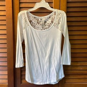 SO long sleeve shirt with lace back